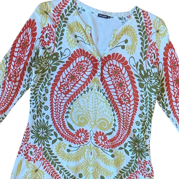 J McLaughlin paisley quarter sleeve sweater - Picture 2 of 8